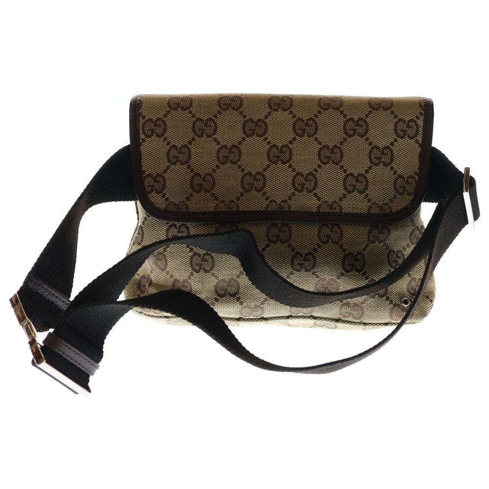 GUCCI (グッチ) GGキャンバス ボディバッグ ウエストバッグ ブラウン
