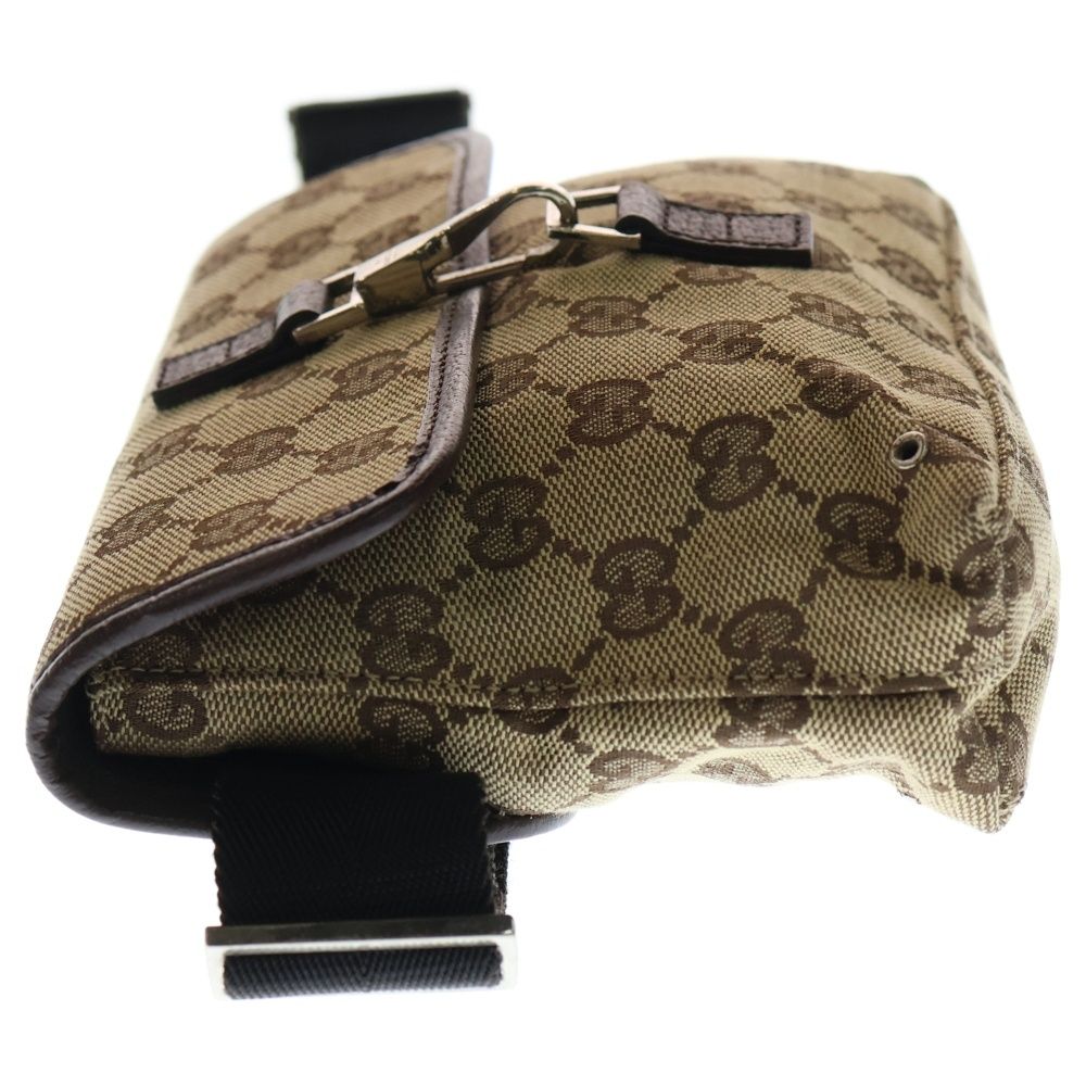 GUCCI (グッチ) GGキャンバス ボディバッグ ウエストバッグ ブラウン