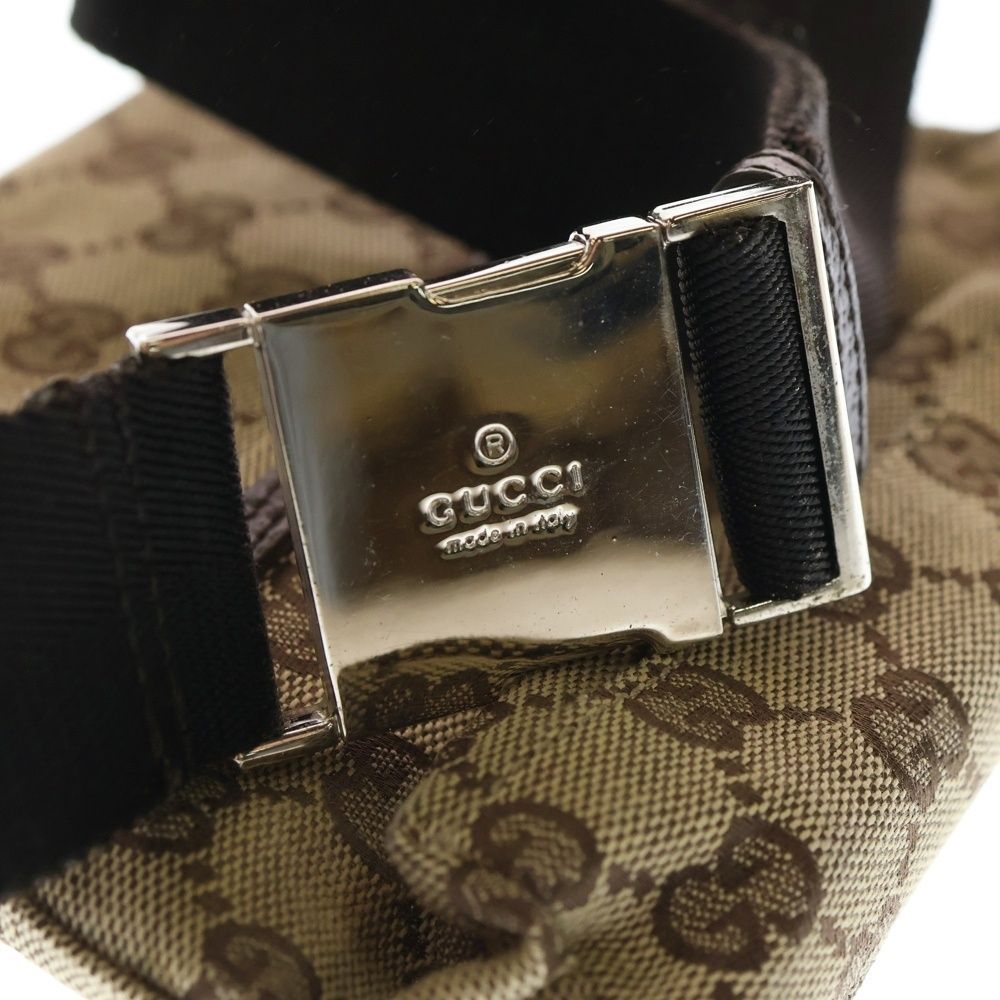 GUCCI (グッチ) GGキャンバス ボディバッグ ウエストバッグ ブラウン