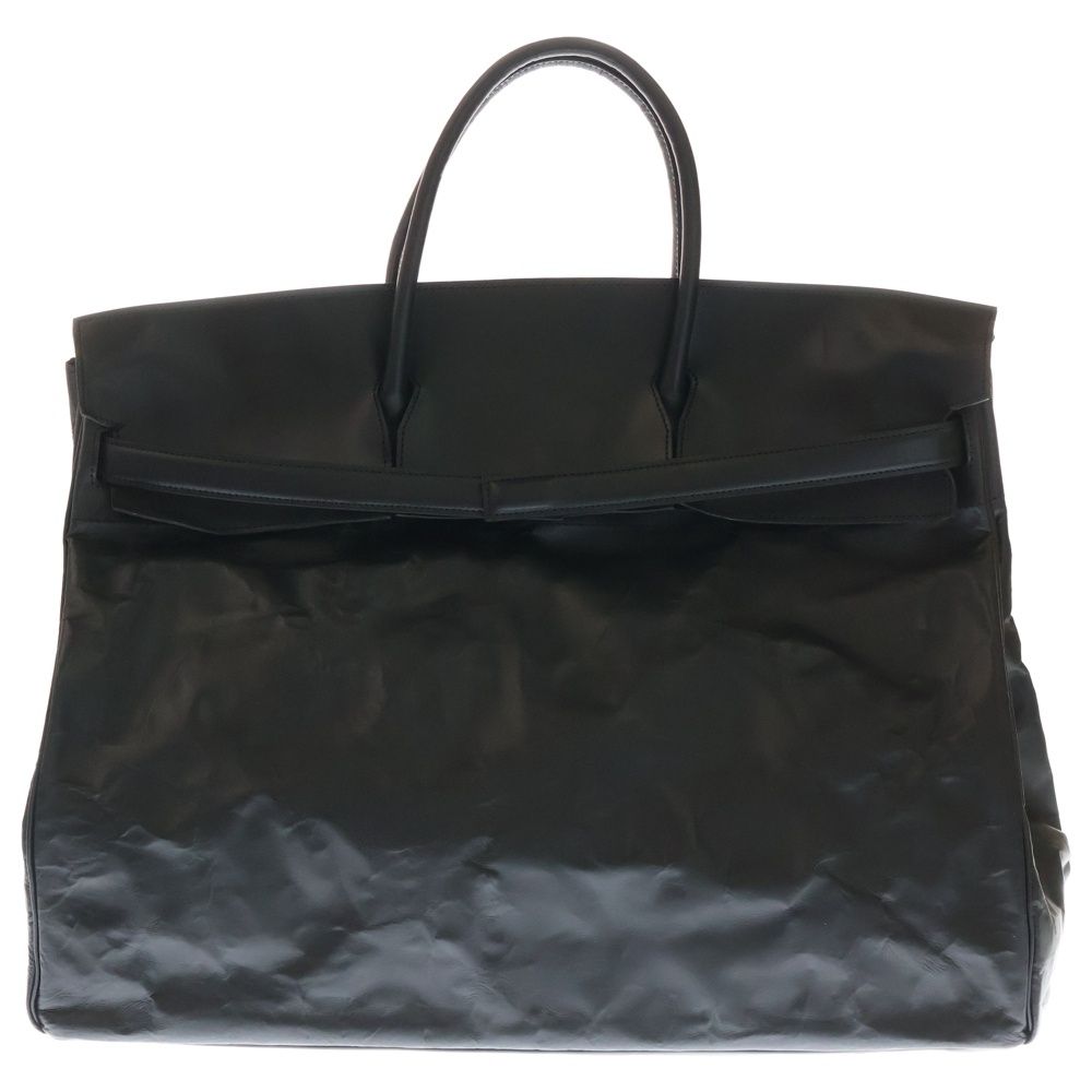 DUREN デューレン THE MAN クリンクルレザー フラップトートバッグ ブラック