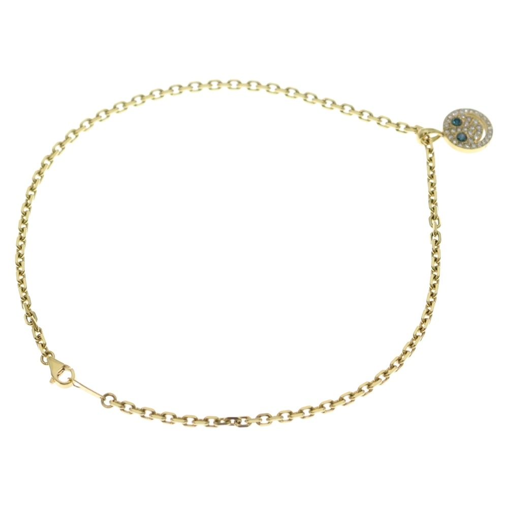 アイファニー 18 KYG ダイヤモンド スマイル S ブルーアイズ ペンダント アンクル ブレスレット イエローゴールド