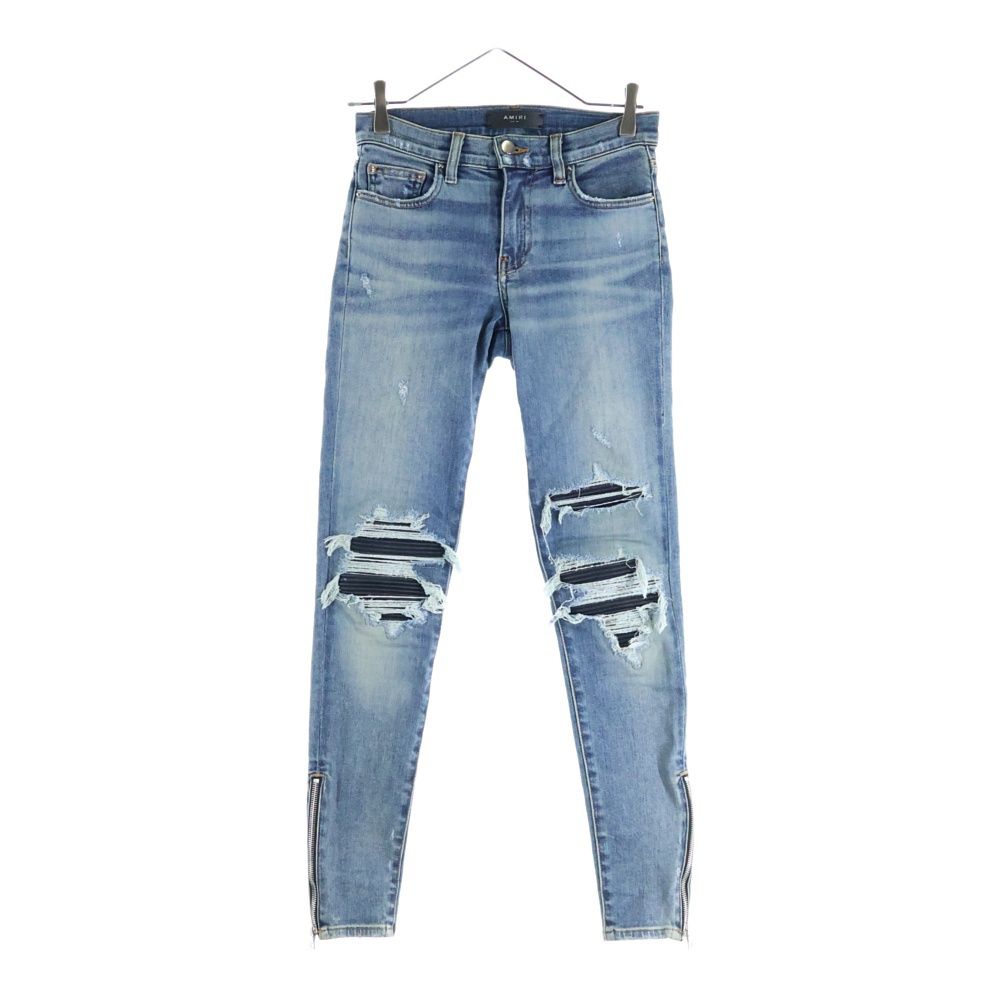 初期AMIRI MX1 JEANS 蛇腹切替 バイカースキニーデニムパンツ AMIRI (アミリ) 蛇腹切替ダメージ加工バイカースキニーデニムパンツ