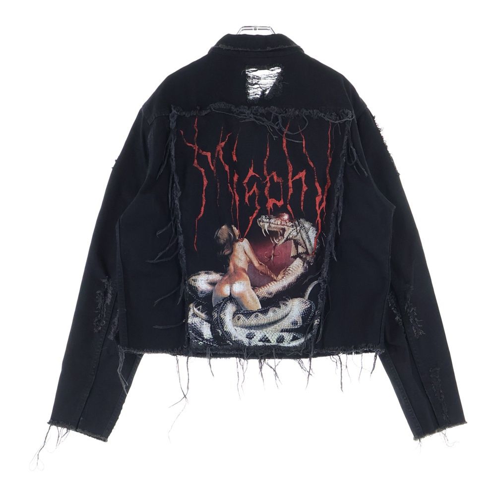 MISBHV ミスビヘイブ Heads Damage DenimJacket MISBHV (ミスビヘイブ) バックグラフィックプリント ダメージ加工