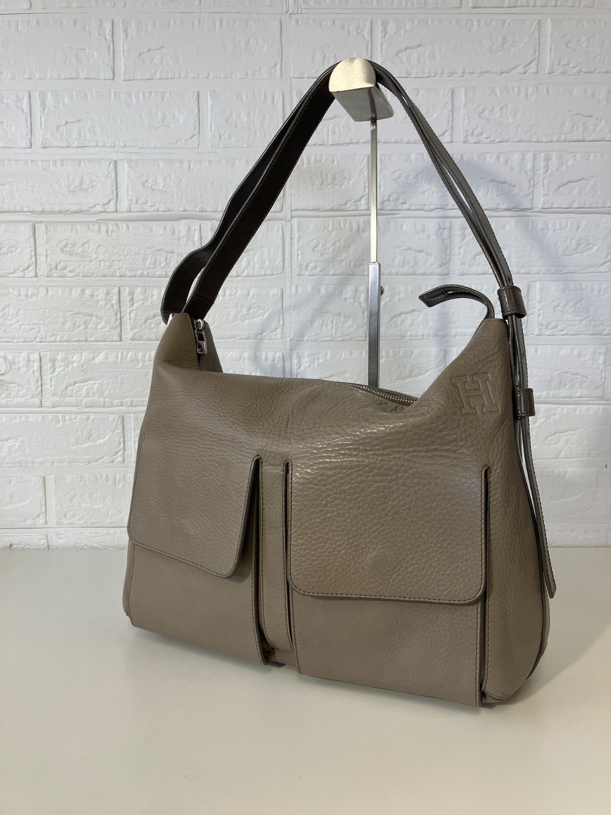 HIROFU ヒロフ ショルダーバッグ レザー グレージュ系 5198 - メルカリ