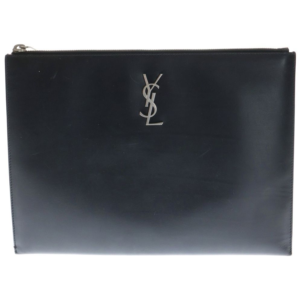 SAINT LAURENT PARIS サンローランパリ Leather Clutch Bag レザークラッチバッグ カサンドラロゴクラッチバッグ 453249 ブラック