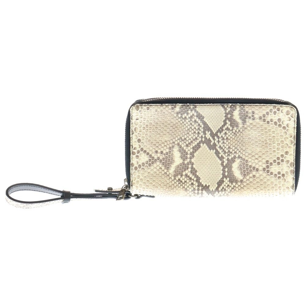 KODAMA カツユキコダマ MULTI CASE M W ZIP CLUTCH WALLET マルチケースM ダブルジップクラッチウォレット パイソンレザークラッチバッグ KK 069 P ベージュ