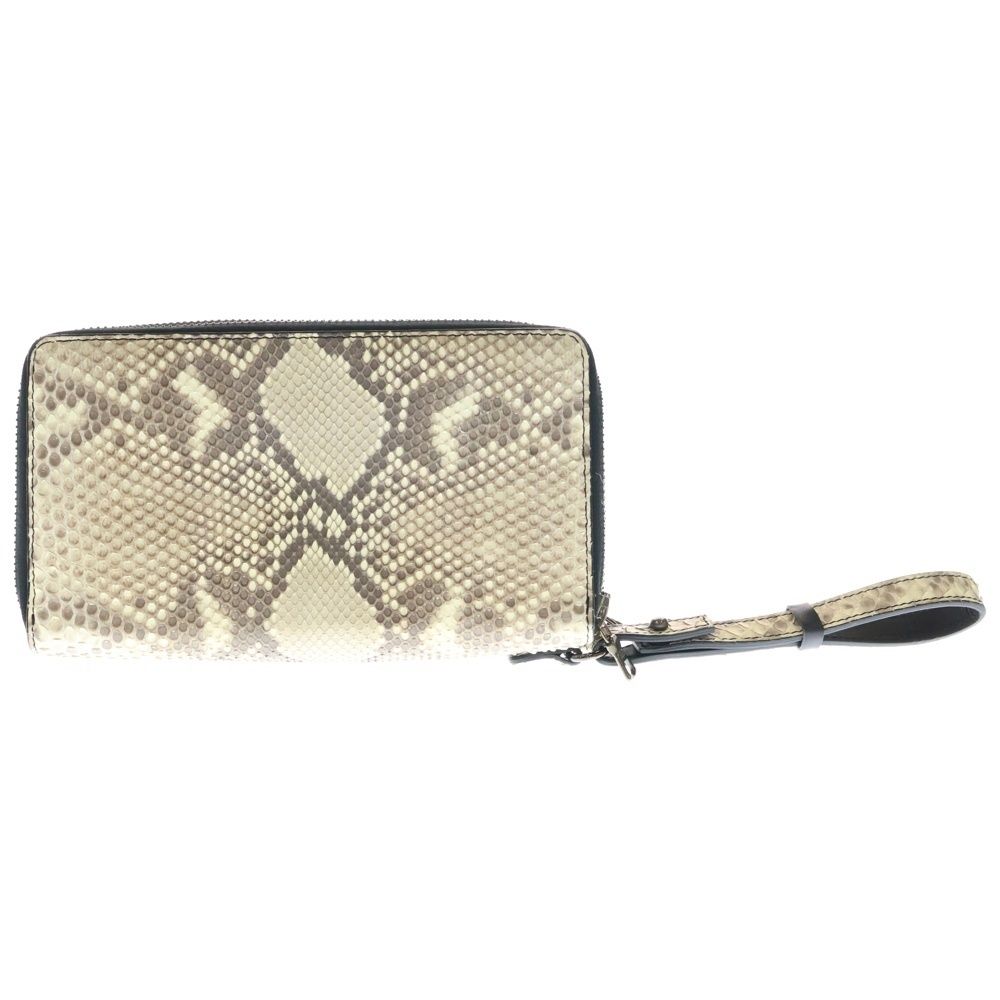 KODAMA カツユキコダマ MULTI CASE M W ZIP CLUTCH WALLET マルチケースM ダブルジップクラッチウォレット パイソンレザークラッチバッグ KK-069-W-P ベージュ