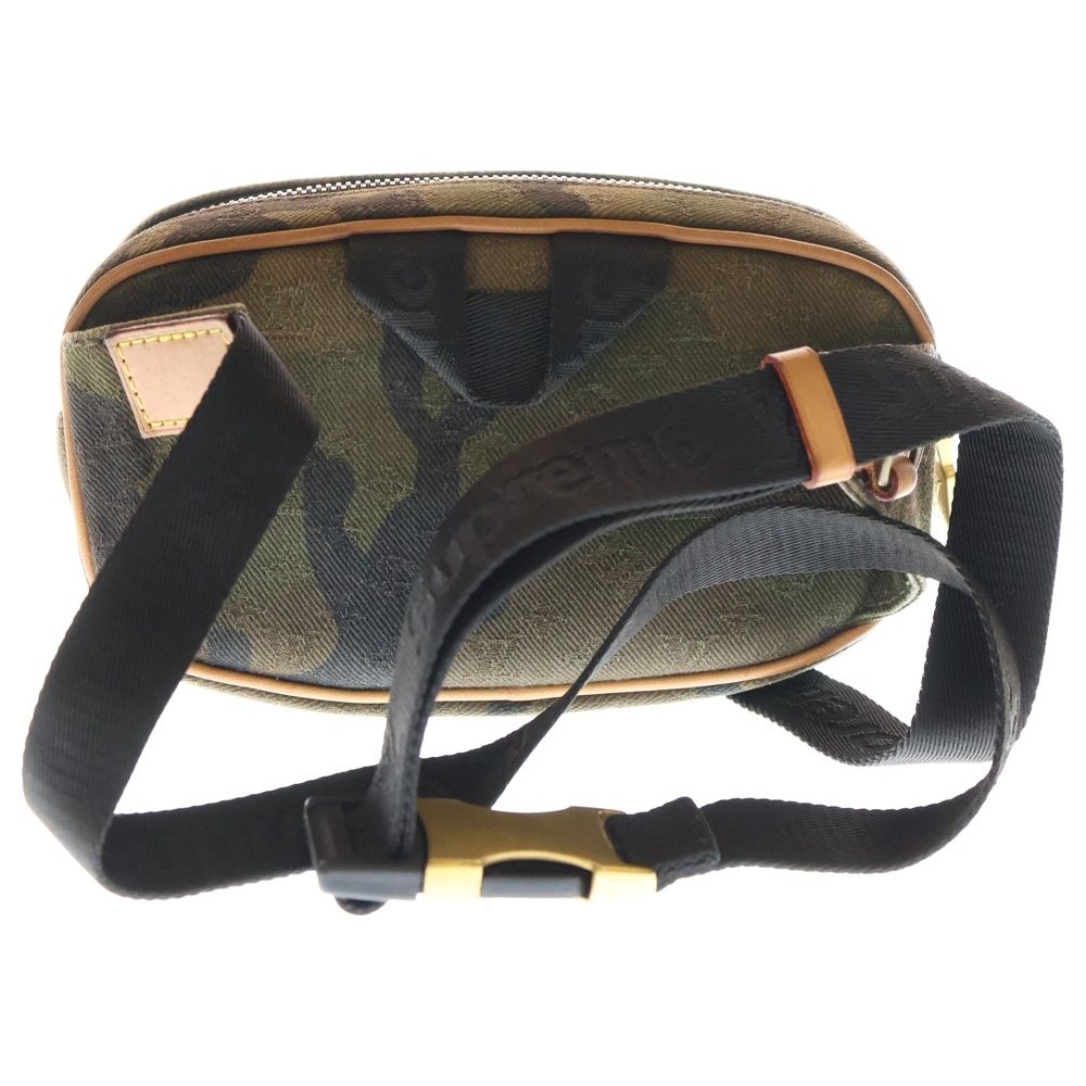 LOUIS VUITTON ルイヴィトン ×SUPREME シュプリーム バムバッグPM カモ柄キャンバス レザー ボディバッグ ウエストポーチ カーキ M 44202 NZ 2157