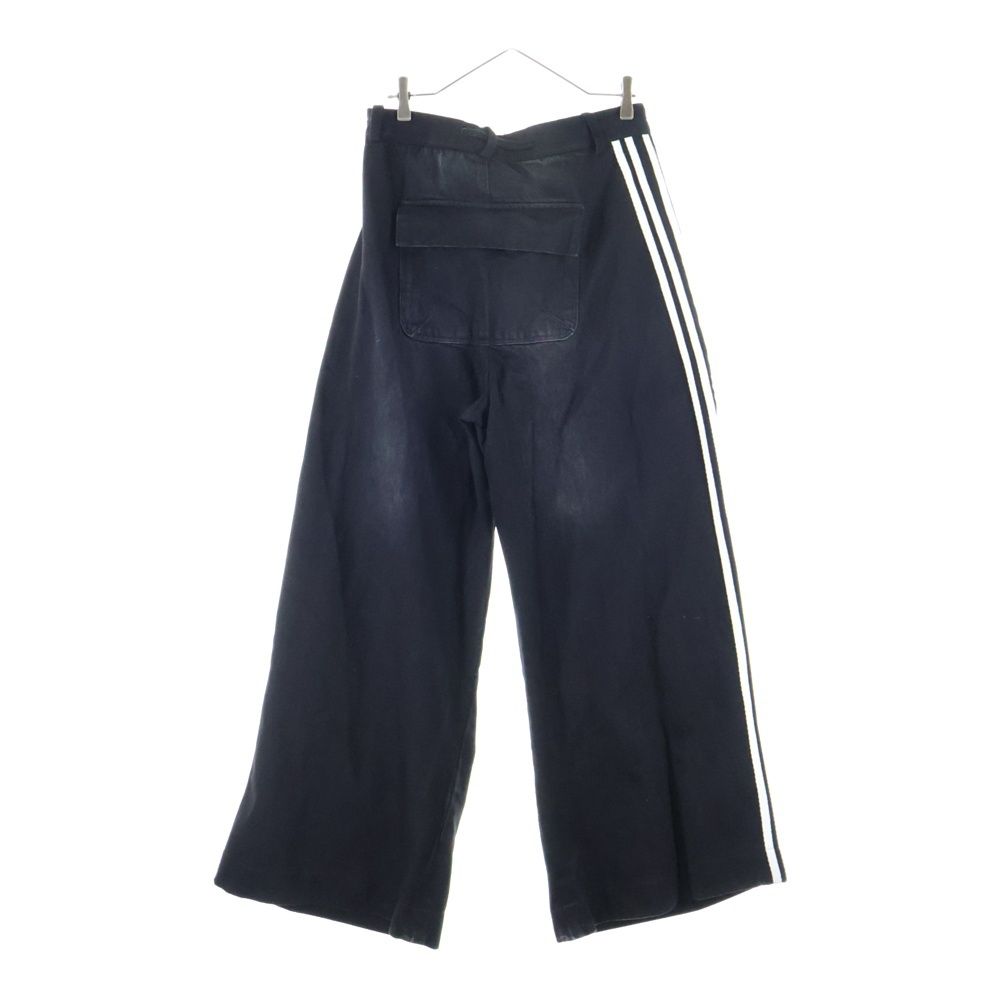 YORI SPORT (ヨリ スポーツ) ダメージ ライン デニムパンツ ブラック