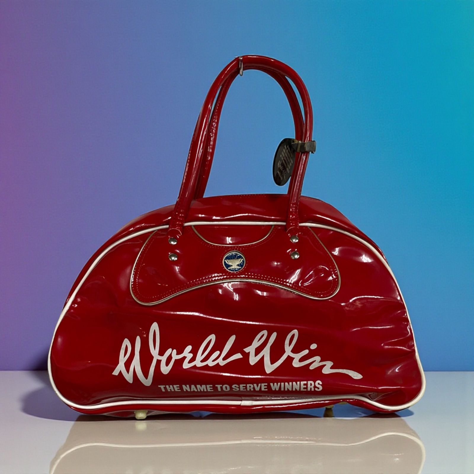 MIZUNOワールドウィン エナメルボストンバッグ レッド バッグ スポーツバッグ ミズノバッグ 赤 ヴィンテージバッグ