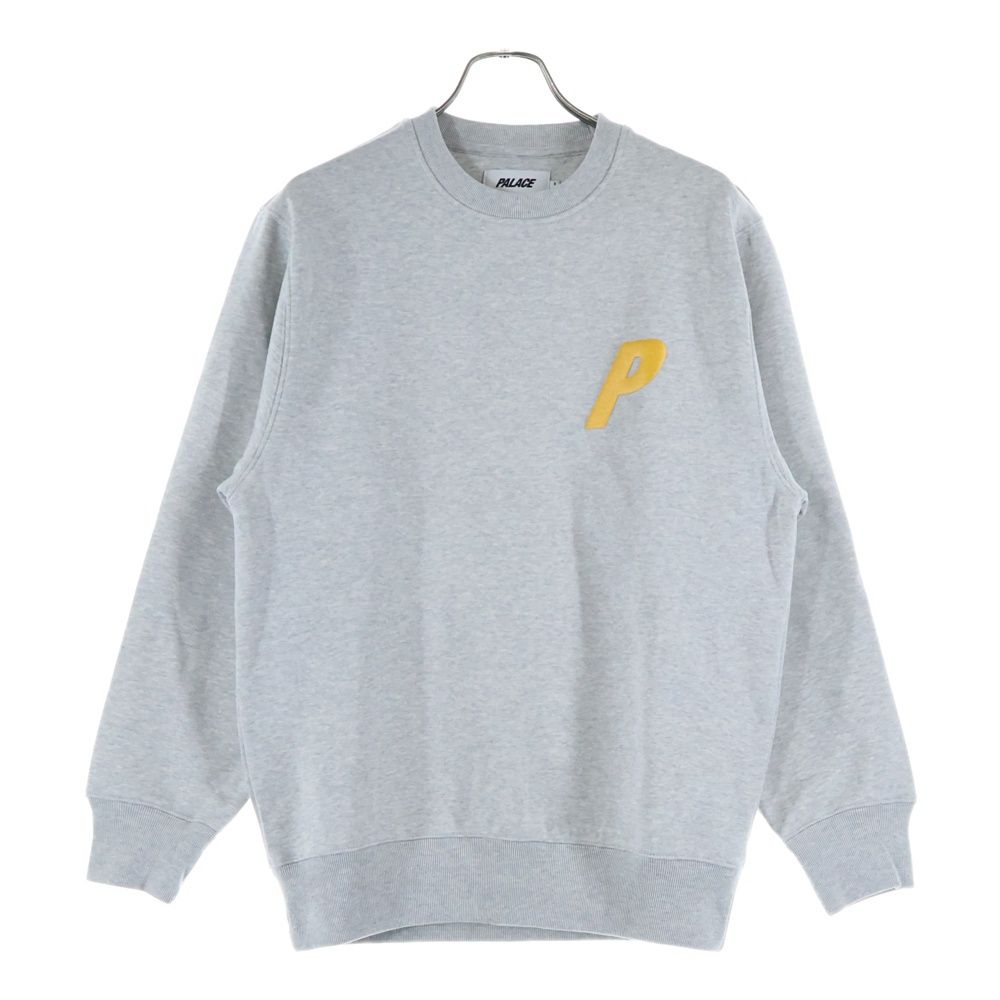 Palace Skateboards パレススケートボーズ P 3 GLITTER CREW グリッターロゴ クルーネックスウェットトレーナー グレー トレーナー スウェット トップス メンズ