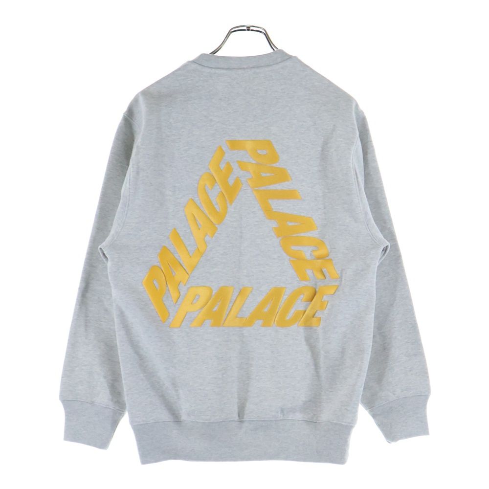Palace Skateboards パレススケートボーズ P 3 GLITTER CREW グリッターロゴ クルーネックスウェットトレーナー グレー