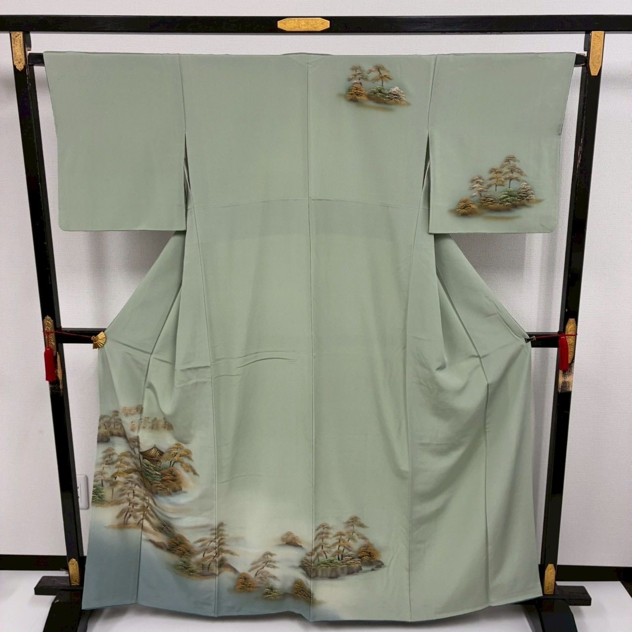 付下げ 金彩 松 美しい染め 紋無し 訪問着 正絹 着物 MK-1893 - メルカリ