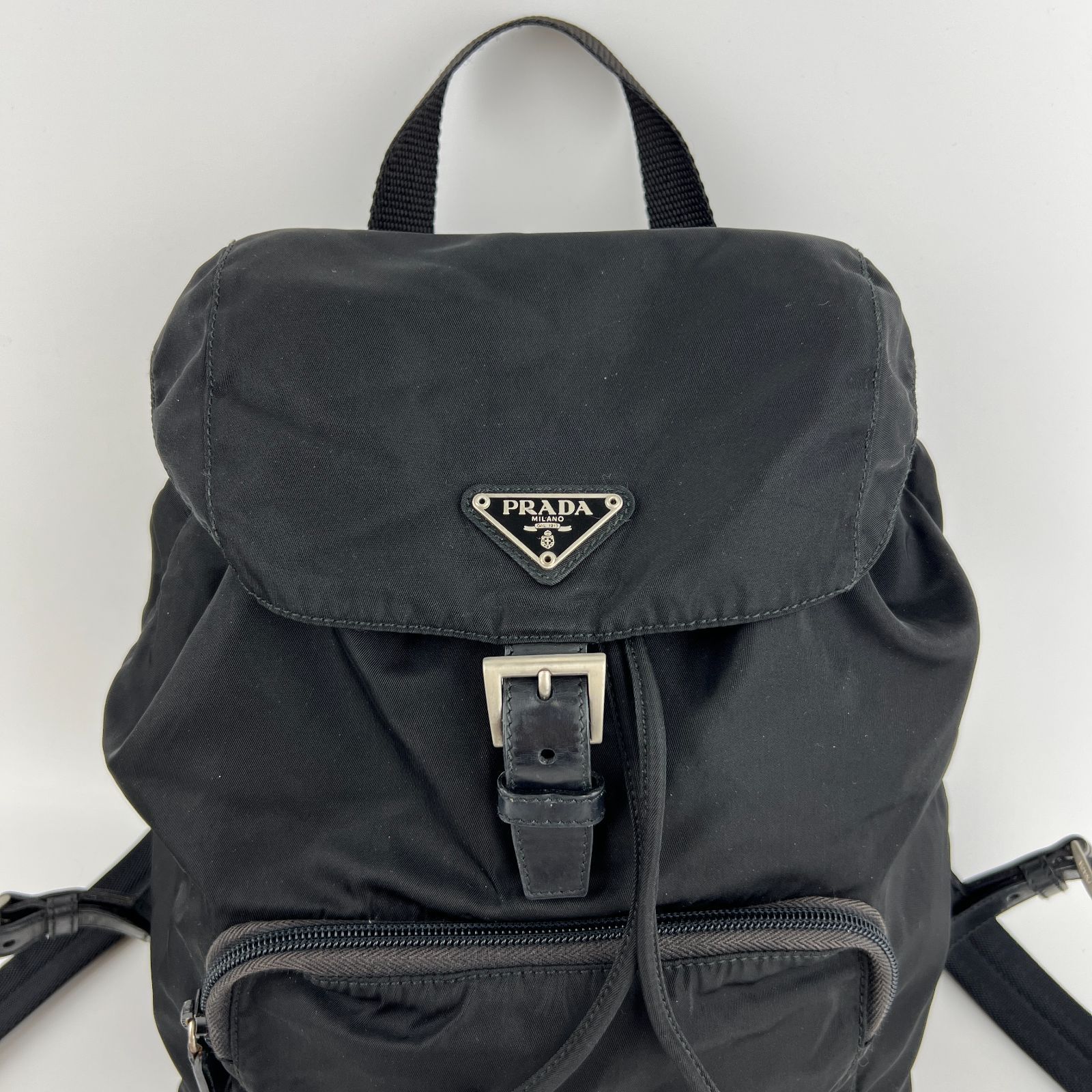 中古】PRADA プラダ リュックサック バックパック ブラック ナイロン