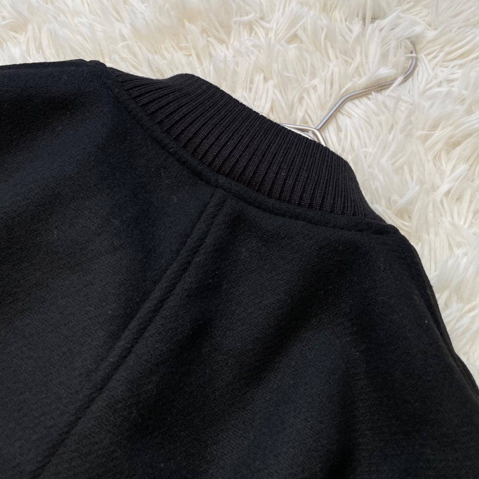 未使用【WEB限定】SHIPS any バーシティ ジャケット 黒 タグ付き 今期