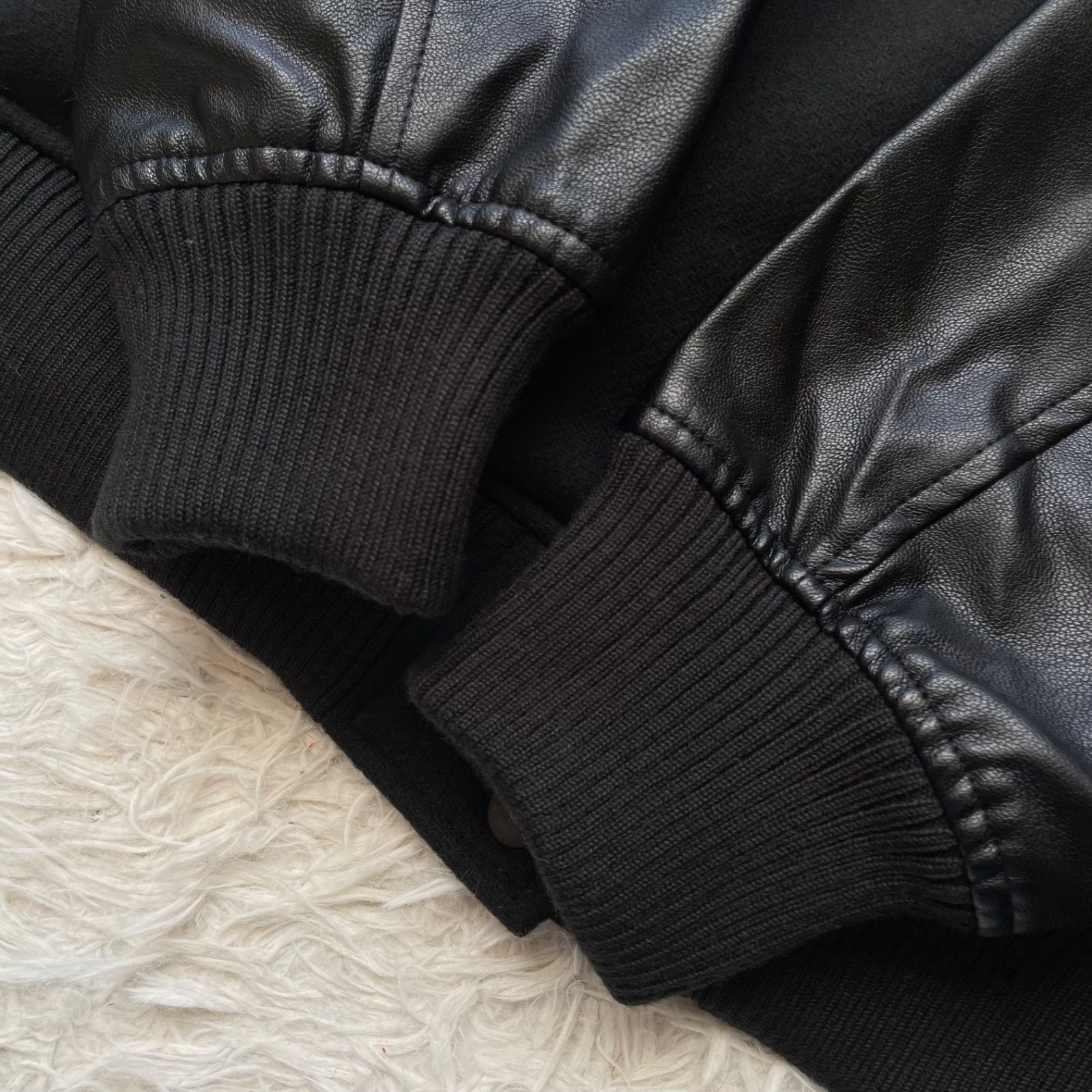 未使用【WEB限定】SHIPS any バーシティ ジャケット 黒 タグ付き 今期