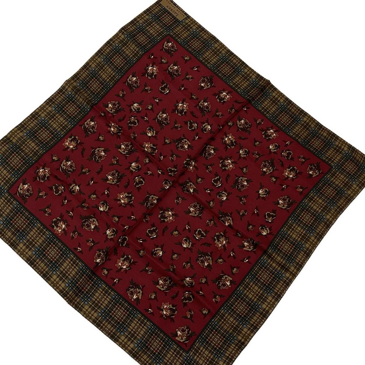 RalphLauren(ラルフローレン) スカーフ新品同様 - ボルドー×ベージュ