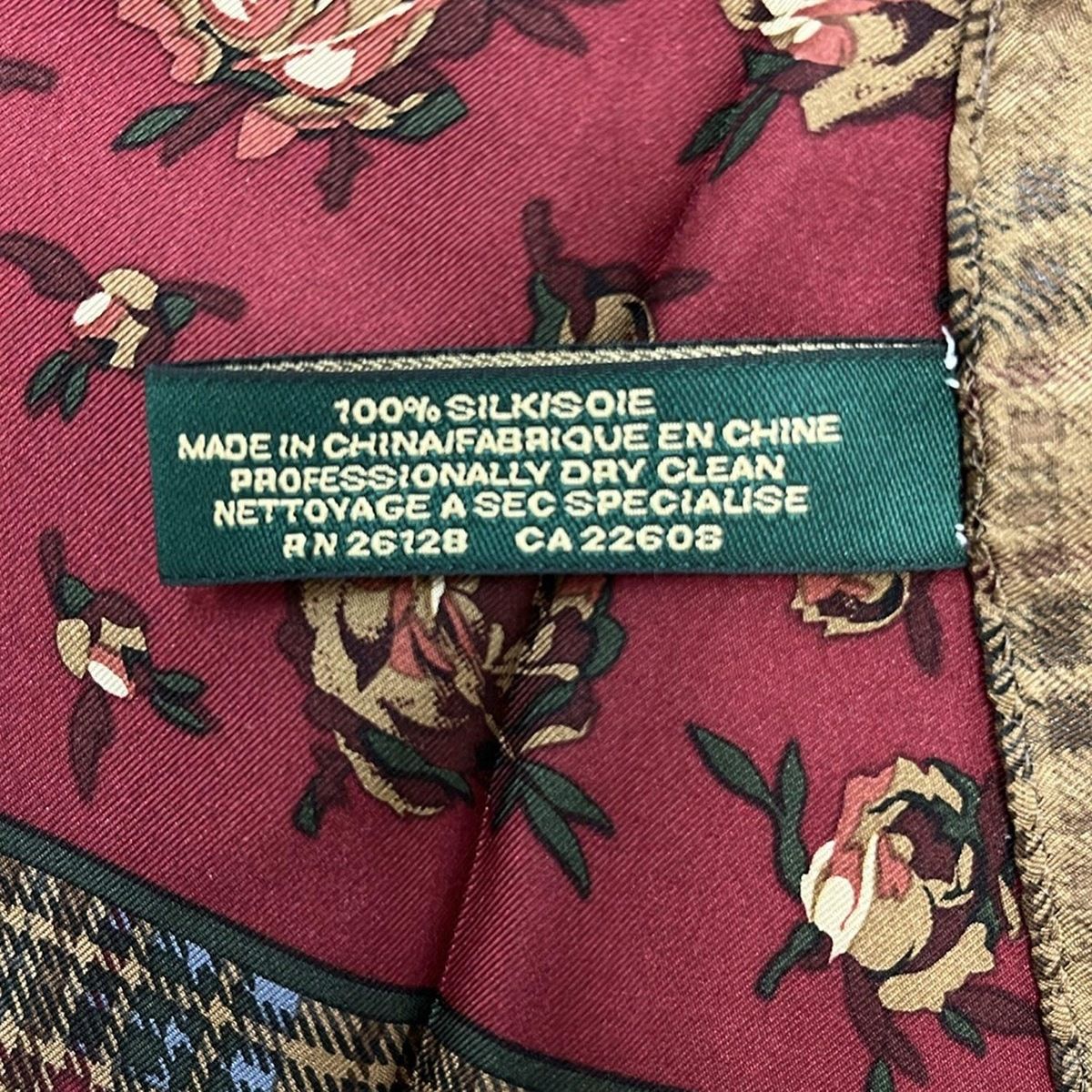 RalphLauren(ラルフローレン) スカーフ新品同様 - ボルドー×ベージュ