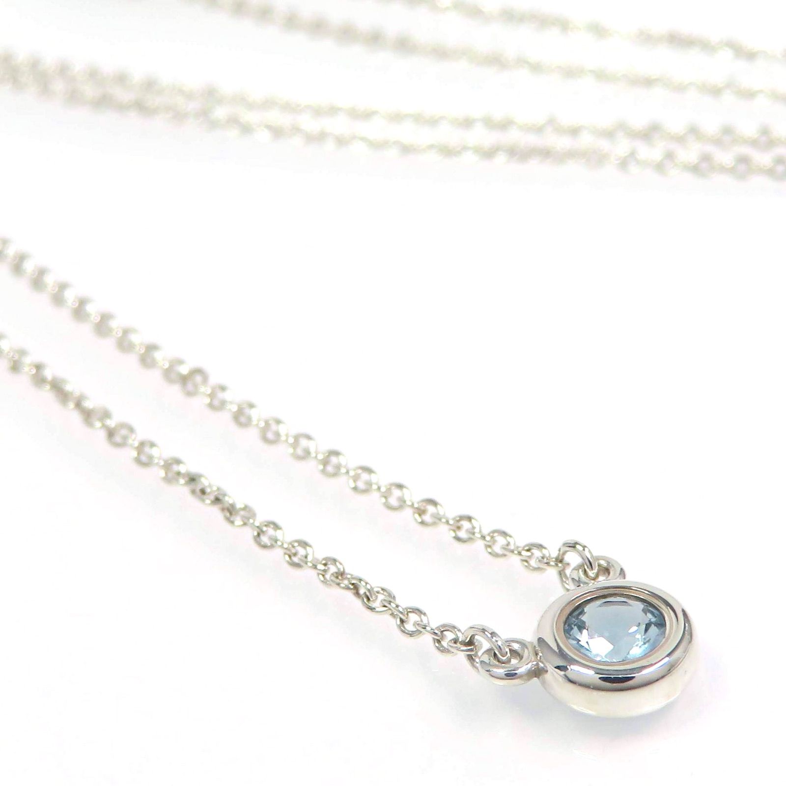 TIFFANY&Co ティファニー 925 アクアマリン バイザヤード ネックレス