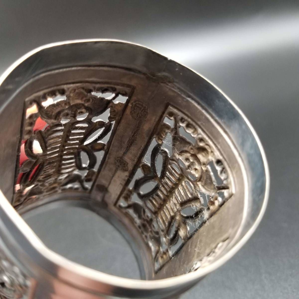 ヨーロッパ アンティーク シルバー ナフキン リング ホルダー 銀