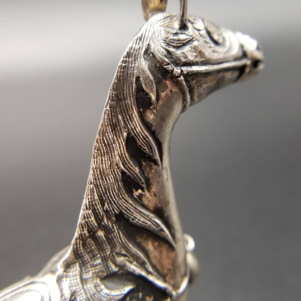 馬 立体彫刻 925 シルバー 米国 ヴィンテージ フィギュア 置物 鈴 鞍