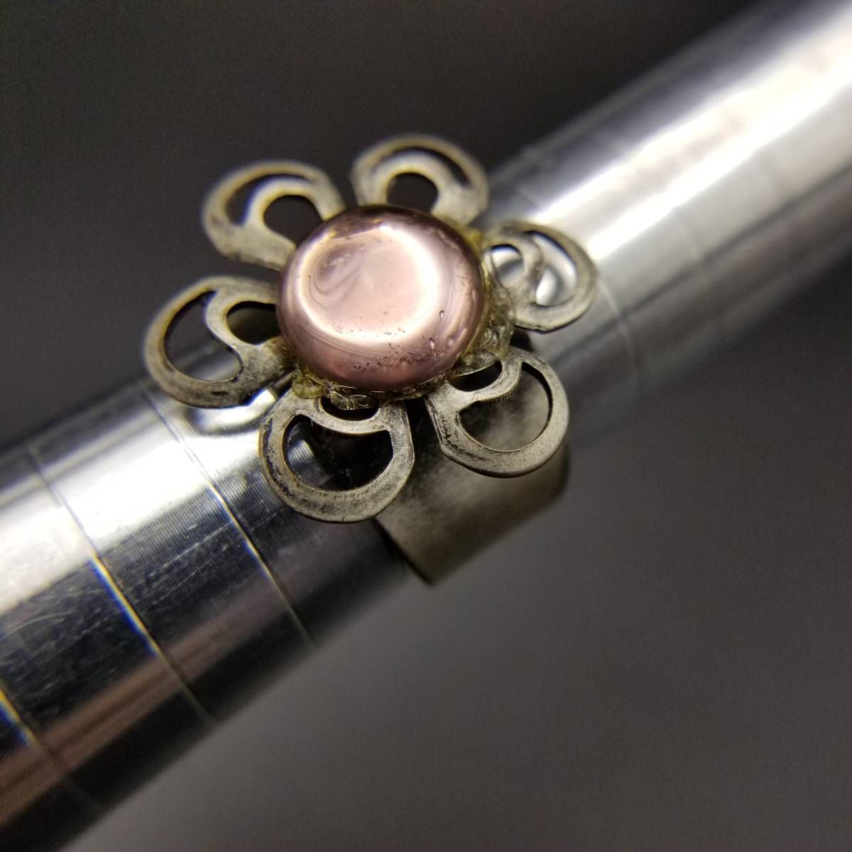 1960s ZIGGY ORIGINALS N.Y.C. 透かし フラワー クリアピンク ラウンド