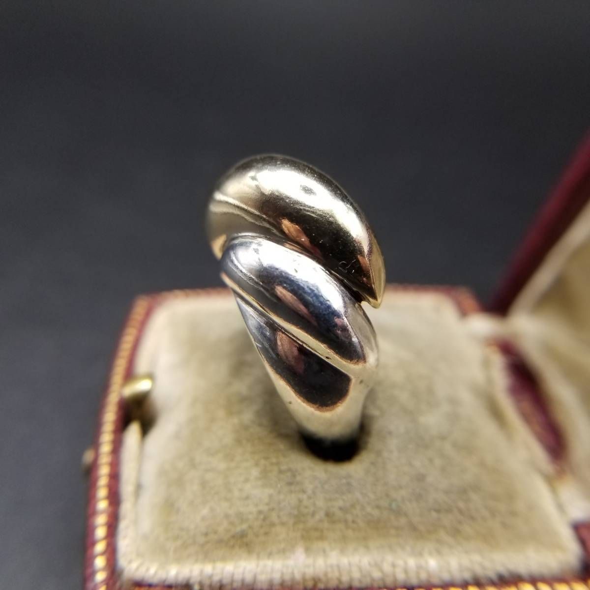 K14 金メッキ シルバー ツイスト ねじり デザイン ぷっくり感 ゴールド