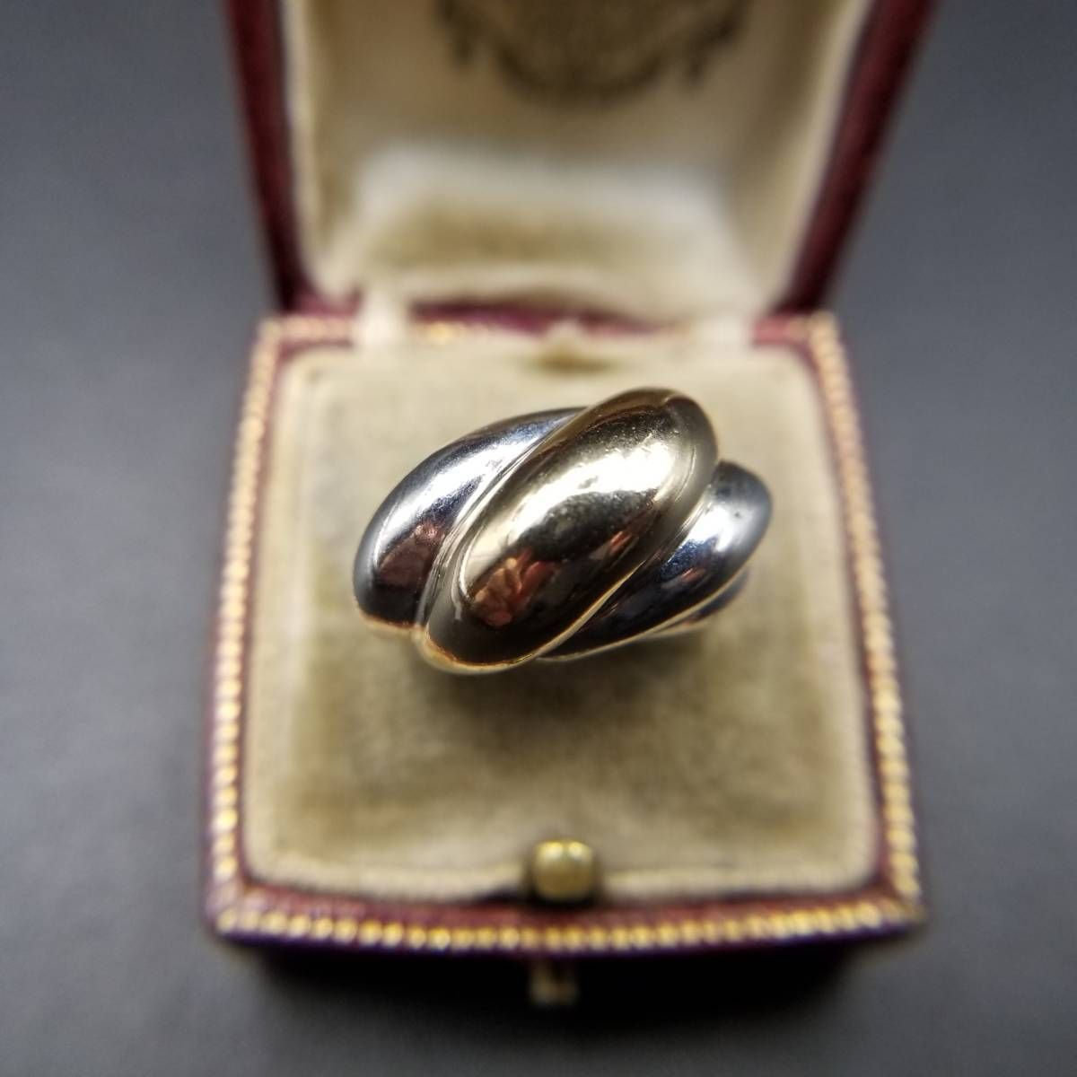 K14 金メッキ シルバー ツイスト ねじり デザイン ぷっくり感 ゴールド