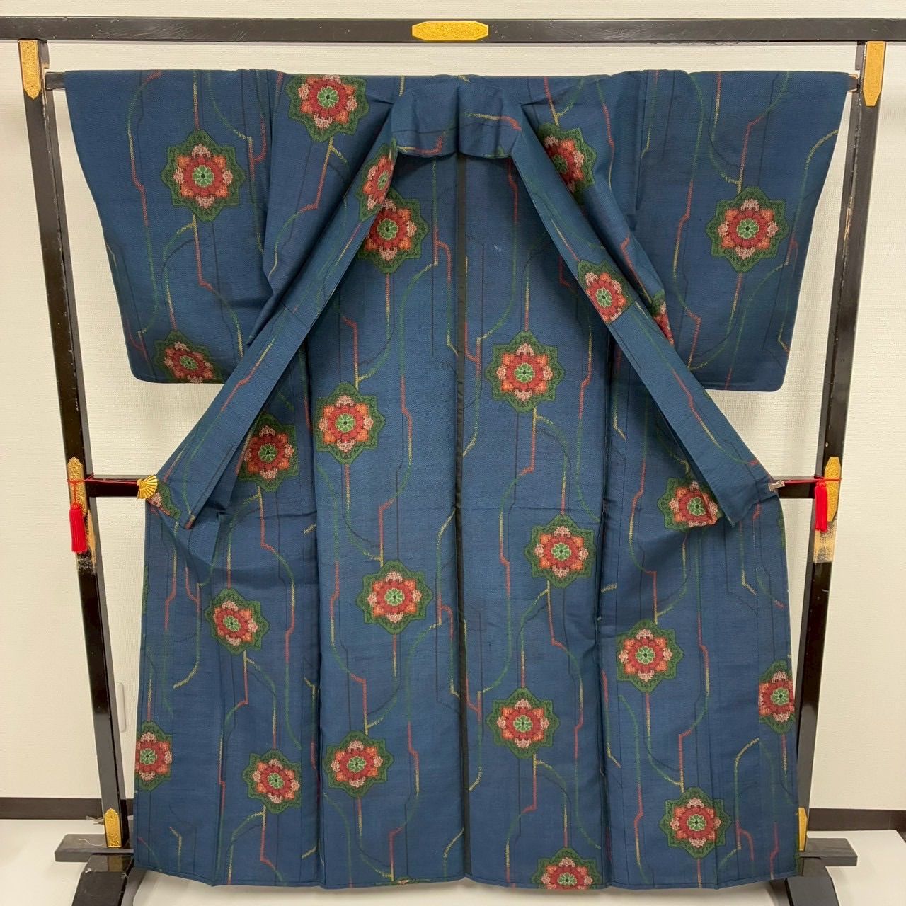 真綿紬 単衣 飛び柄 裄65.5 素敵な絣柄 正絹 着物 MK-1896 - メルカリ