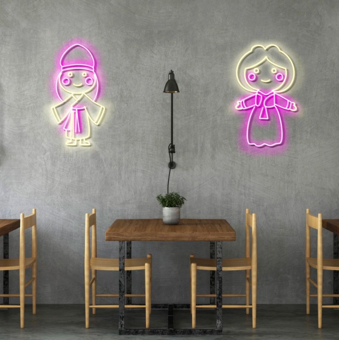 定価24 OFF チマチョゴリ夫婦 ☓ 韓国 ネオンサイン ネオン管 ネオンライト インテリア照明