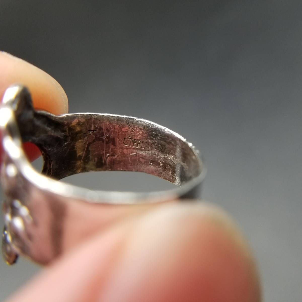 女性　横顔　SILVER 　リング 女性 横顔 フェイス モチーフ 彫刻 フラワー スターリング