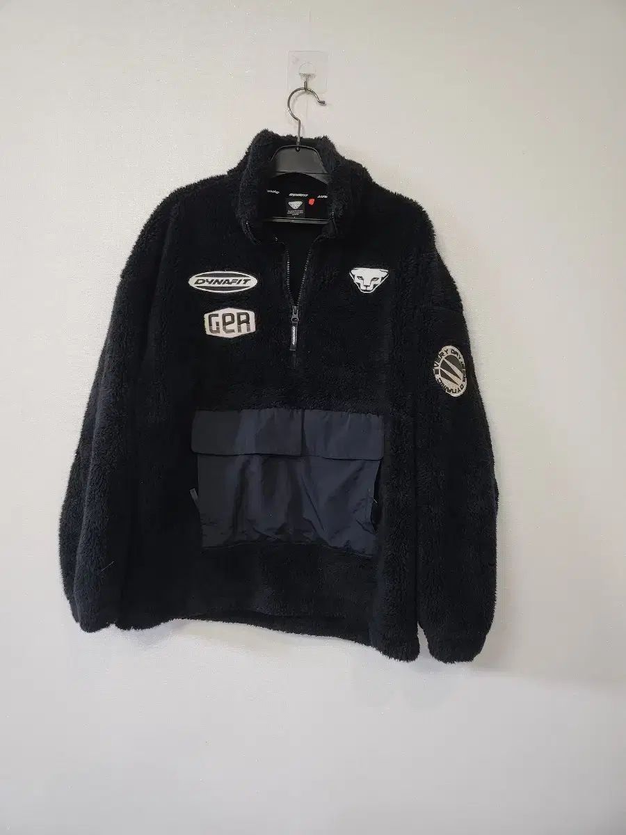 ディナフィット ブラック フリース ハーフジップアップ L