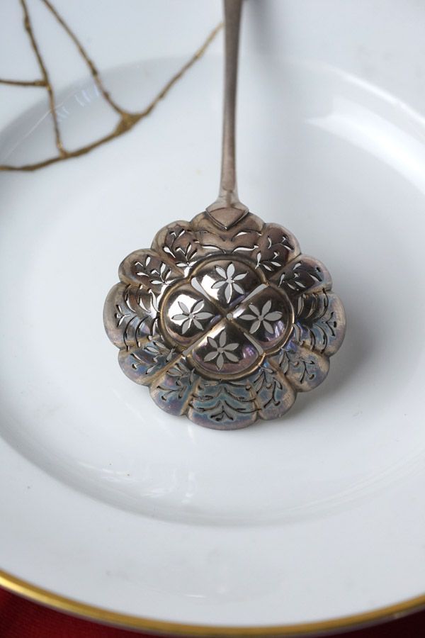 ベスト フランス製 大型シルバープレート・シフタースプーン