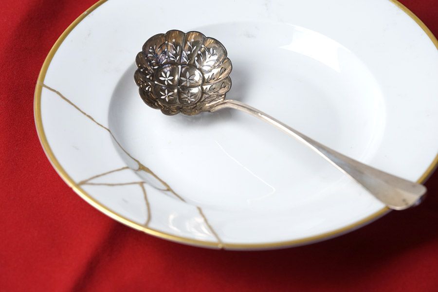 ベスト フランス製 大型シルバープレート・シフタースプーン