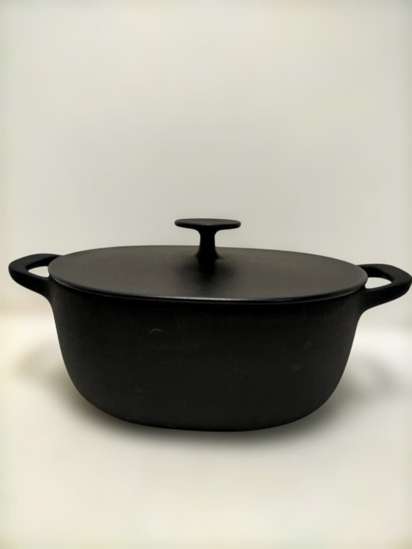 IKEA VARDAGEN / ヴァルダーゲン 鋳物ホーロー鍋 楕円型 ブラック 両手