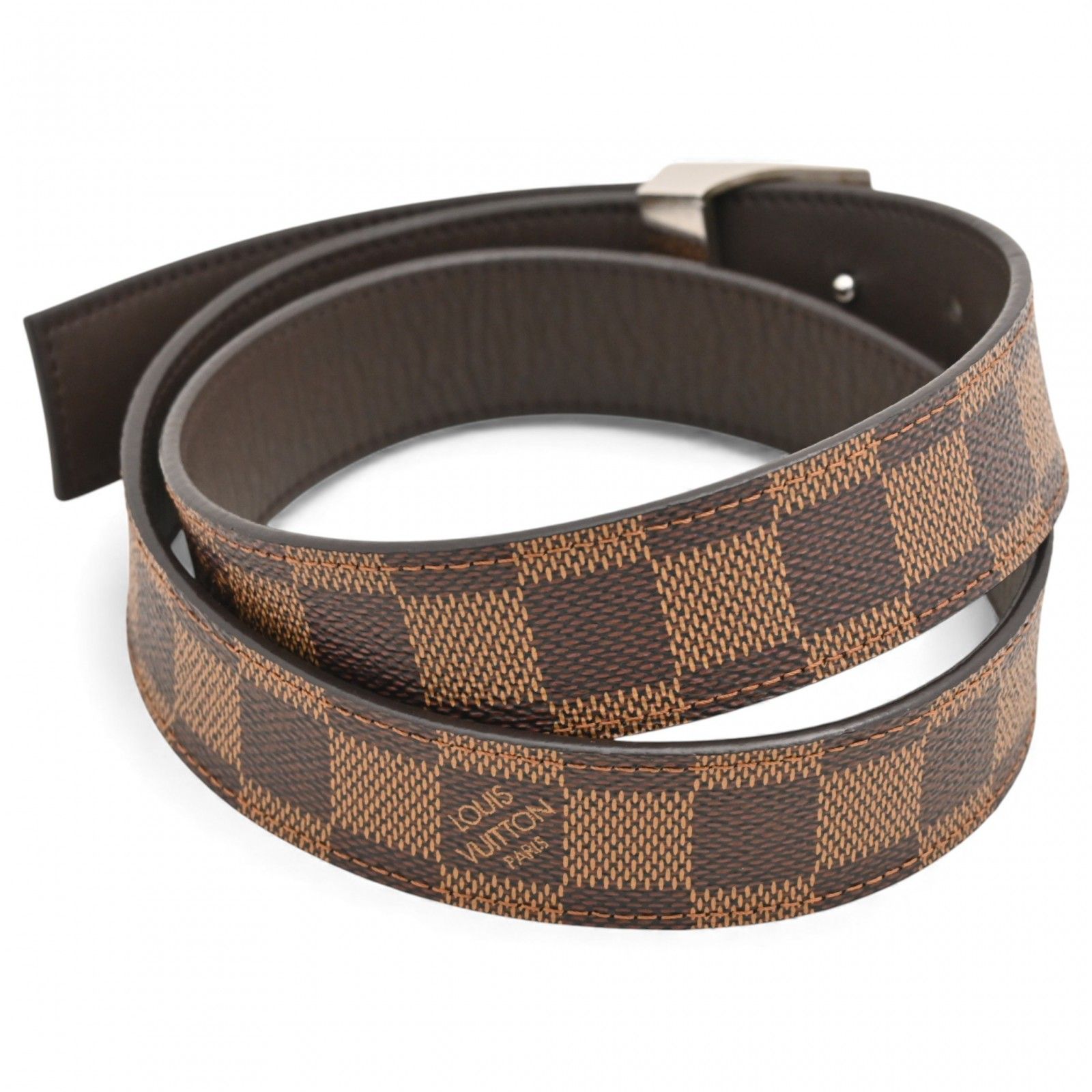 ルイヴィトン ダミエ サンチュール キャレ ベルト エベヌ 80 Bランク