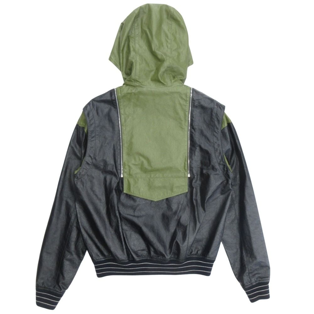 新品同様 LOEWE ロエベ レザー ジャケット ブルゾン フーディ パーカー