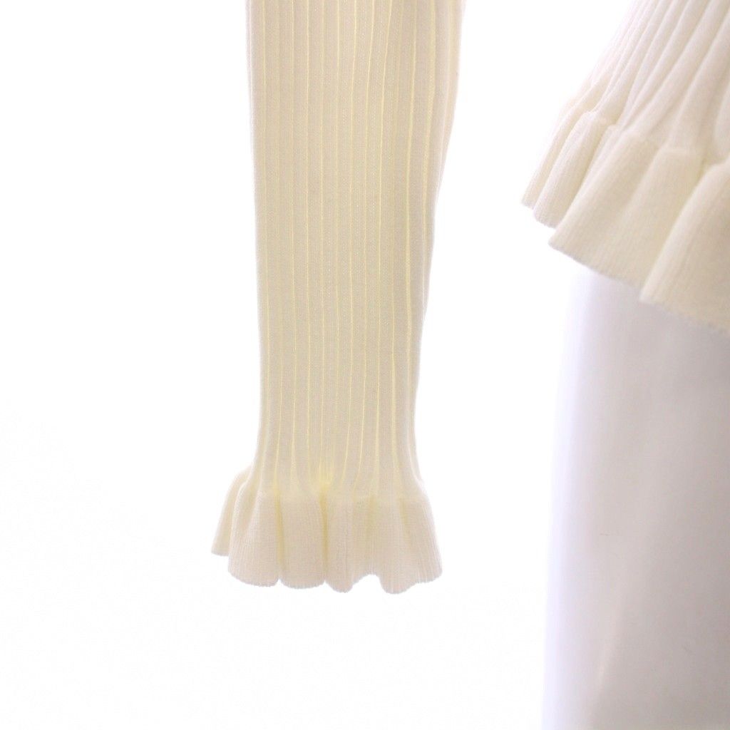 Super Beauty ホワイト　リブカーディガン スーパービューティー SUPER BEAUTY ニット カーディガン 長袖 リブ