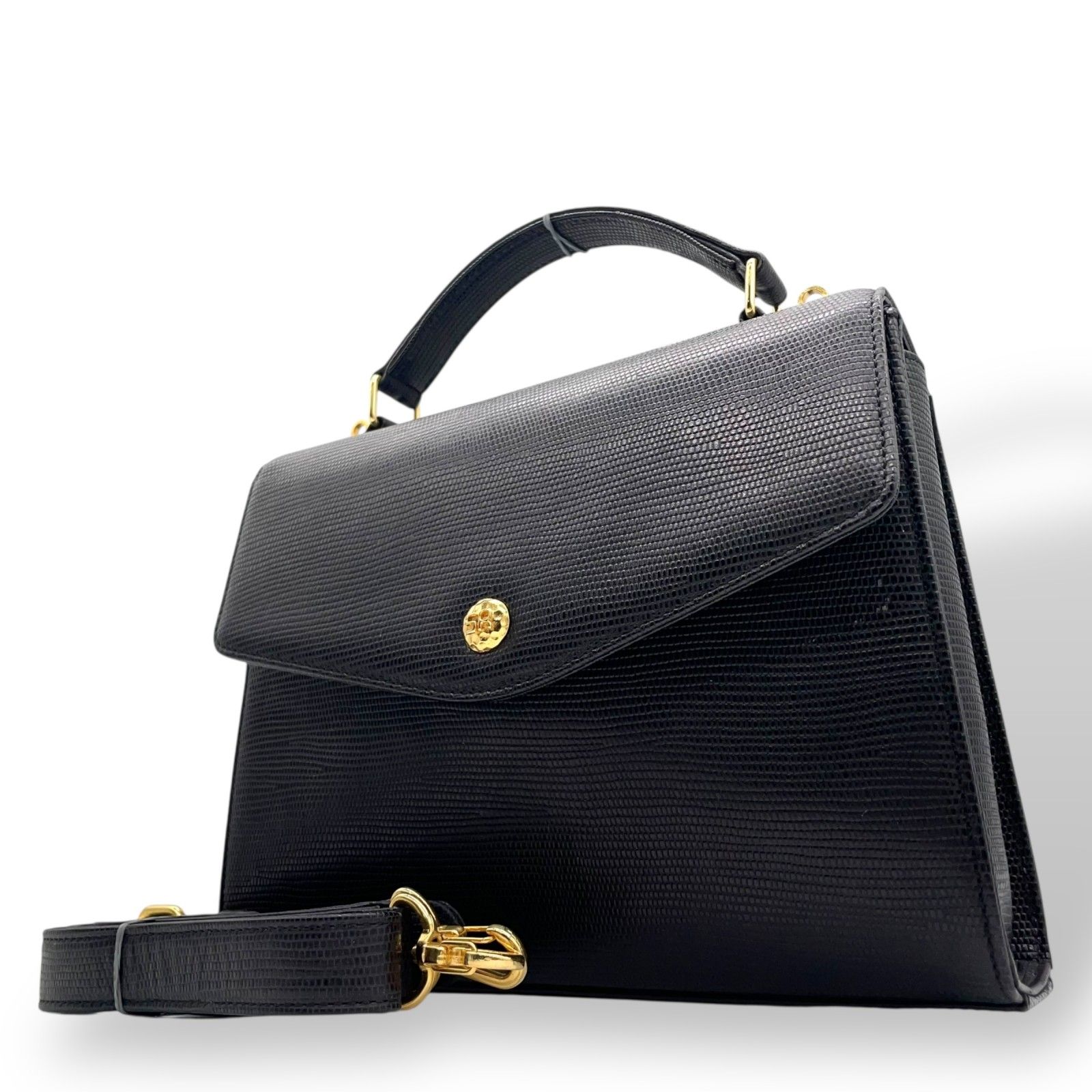 ソニアリキエル SONIA RYKIEL 型押し レザー ハンドバッグ ショルダー