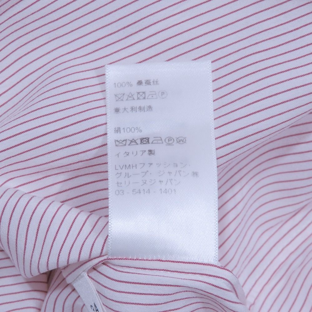 美品 21ss CELINE セリーヌ エディ期 ストライプ シルク シャツ 長袖