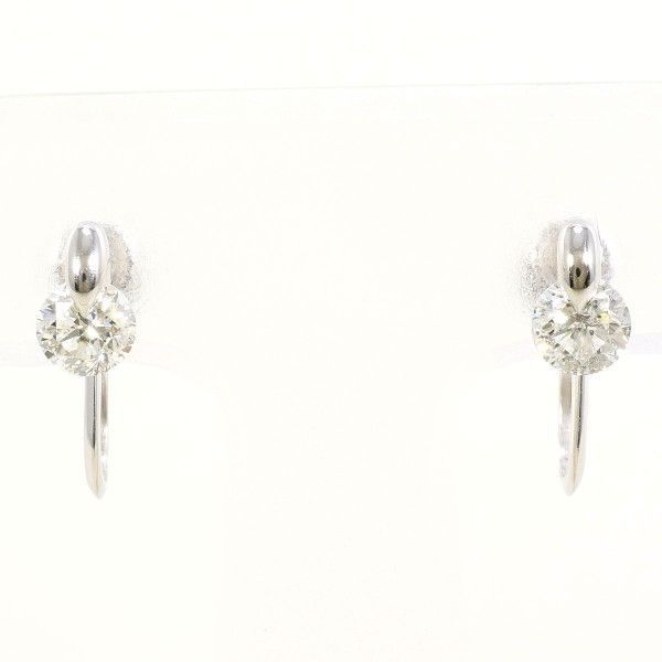 PT 900 イヤリング clip-on earrings ダイヤ 0.35 0.34 鑑定書 総重量約2.1 g