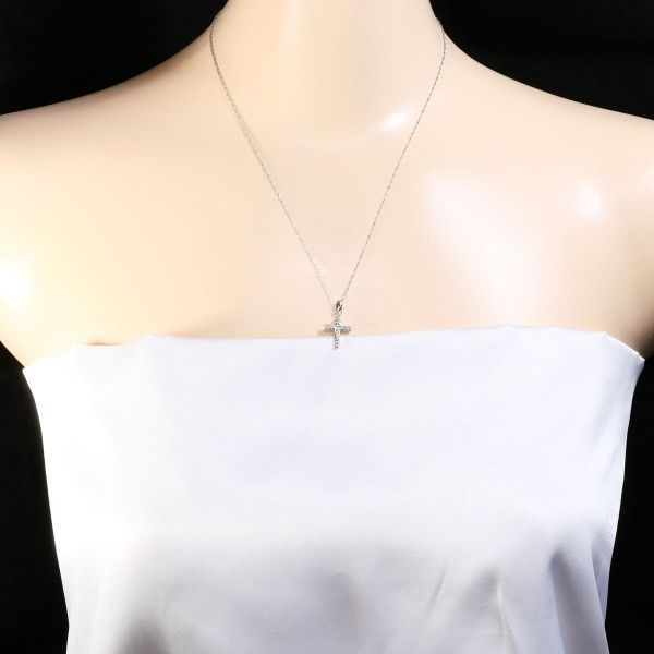 PT900 PT850 ネックレス necklace ダイヤ 0.15 総重量約1.9g 約44cm