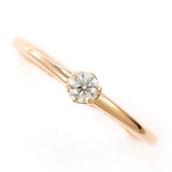 K10PG リング ring 指輪 9号 ダイヤ 0.10 総重量約0.8g - メルカリ