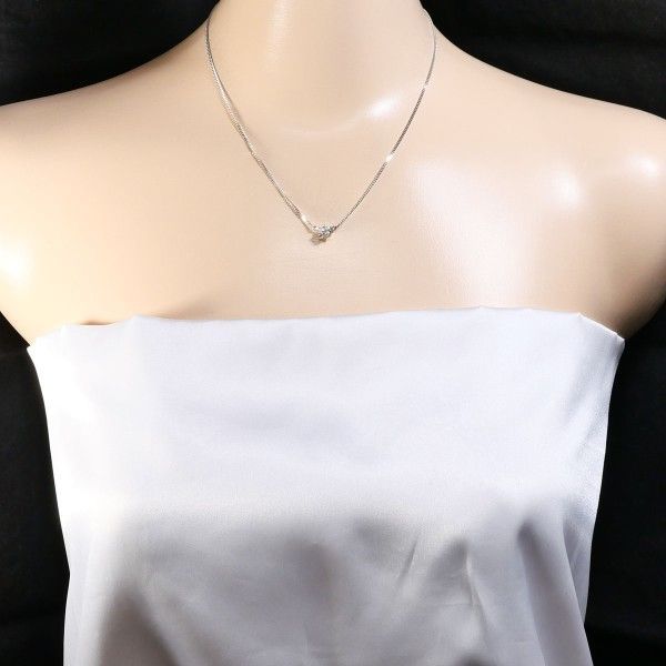 PT 900 850 ネックレス necklace ダイヤ 約0 6 鑑定書 総重量約4 4 g 約41 cm ブラウン系 その他 