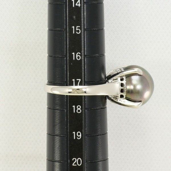 PT900 リング ring 指輪 17号 パール（真珠） 約13mm 総重量約10.0g