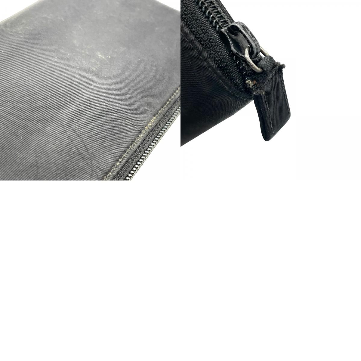 プラダ PRADA 長財布 ブラック 黒 NERO ナイロン レザー ラウンド