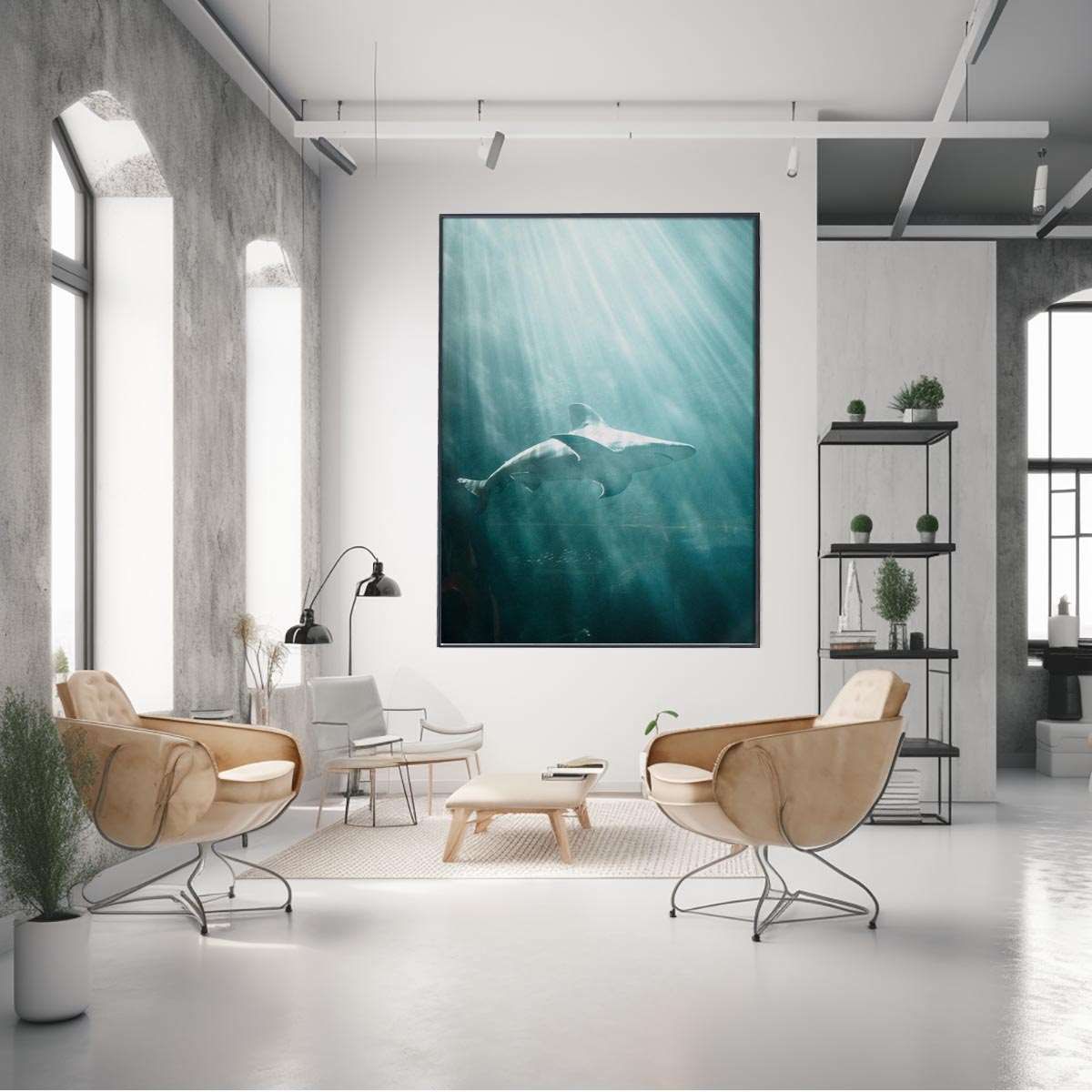 A4サイズ（約21x30cm）】【an-poster-677】サメ 鮫 魚 イタチ ホオジロ