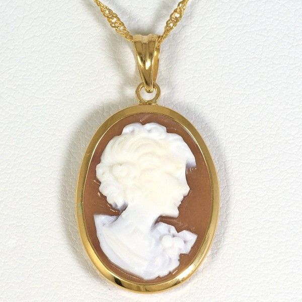 K18YG ネックレス necklace シェルカメオ 総重量約2.9g 約40cm - メルカリ