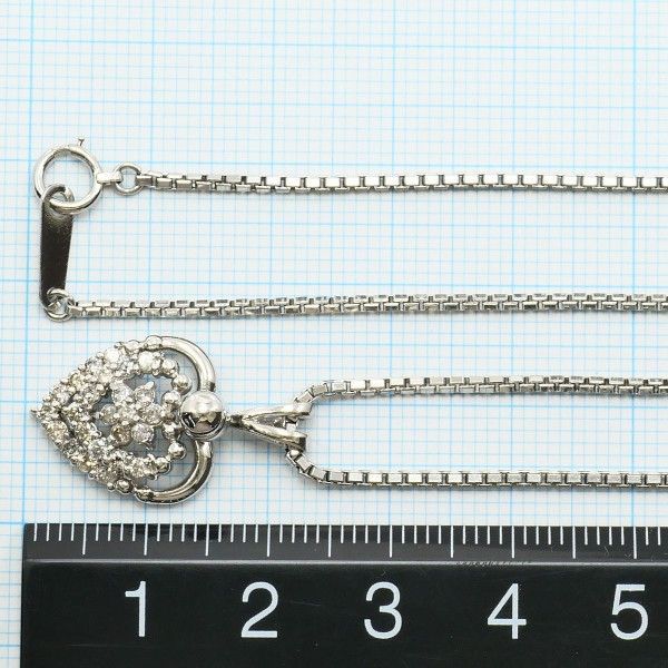 PT900 PT850 ネックレス necklace ダイヤ 0.50 カード鑑別書 総重量約