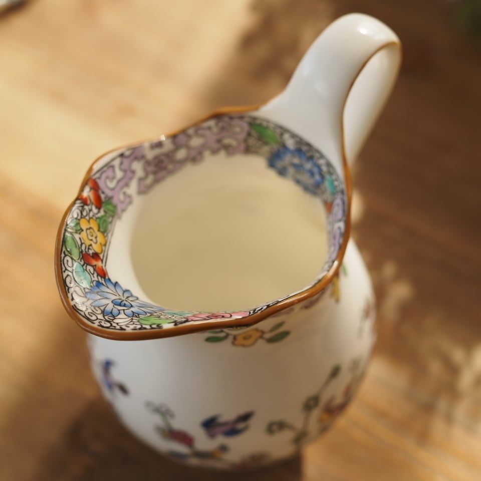  激 ミントン皇帝の庭エンペラーズガーデン クリーマー おまけボウル付 F 9 カップ ソーサー コーヒー ティーカップ